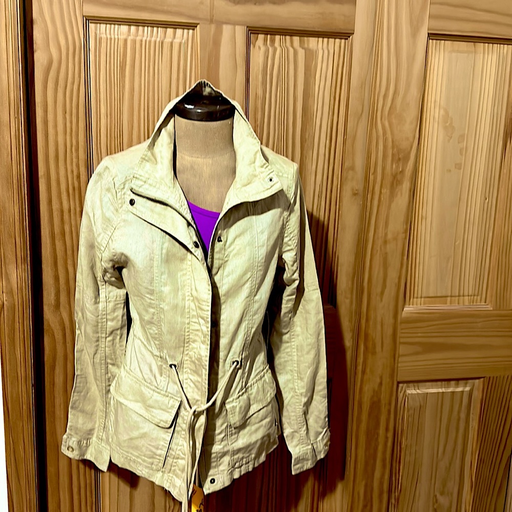 TOMMY GIRL TAN LINEN/ COTTON JACKET SIZE LARGE NWT